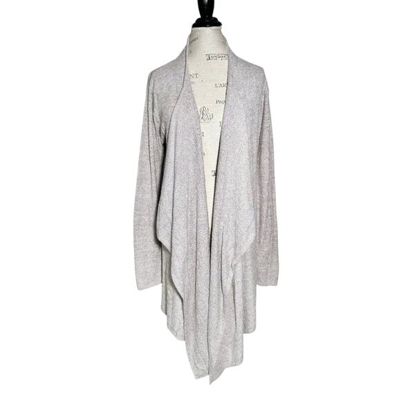 Barefoot Dreams | Women | Cozychic Lite Knit Heather Taupe Flowy Cardigan | L-XL - Picture 2 of 10